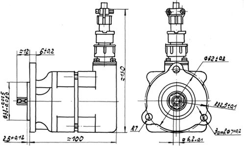 Рис.1. Чертеж преобразователя Д-2М