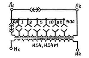 Схема тарснформатора тока И54М