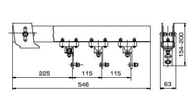 Габаритные размеры кронштейна троллейного типа